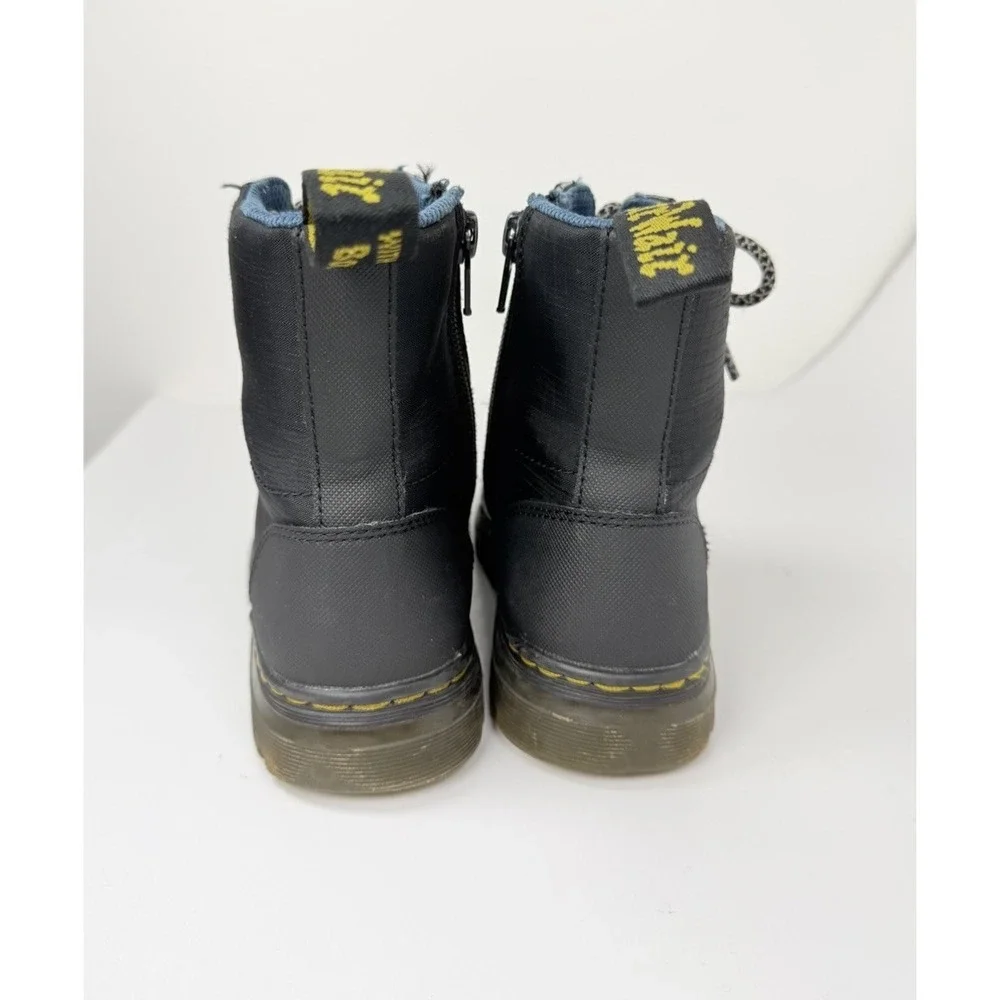 Dr. Martens Combs Cap Junior Youth Size 1 Black Lace Up Zip Eye‎ Ankle Boots